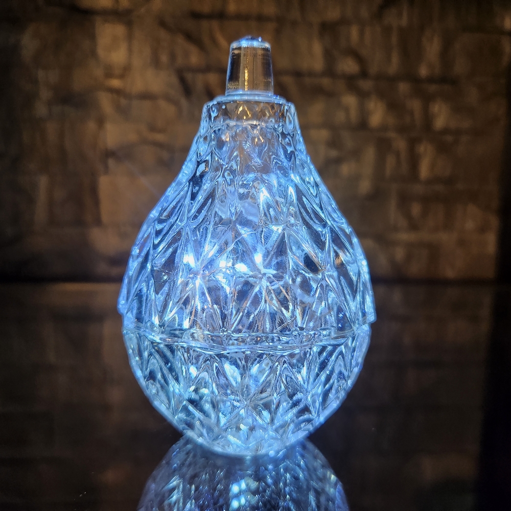 Cut Glass Pear-Shaped Two Piece Trinket Box
